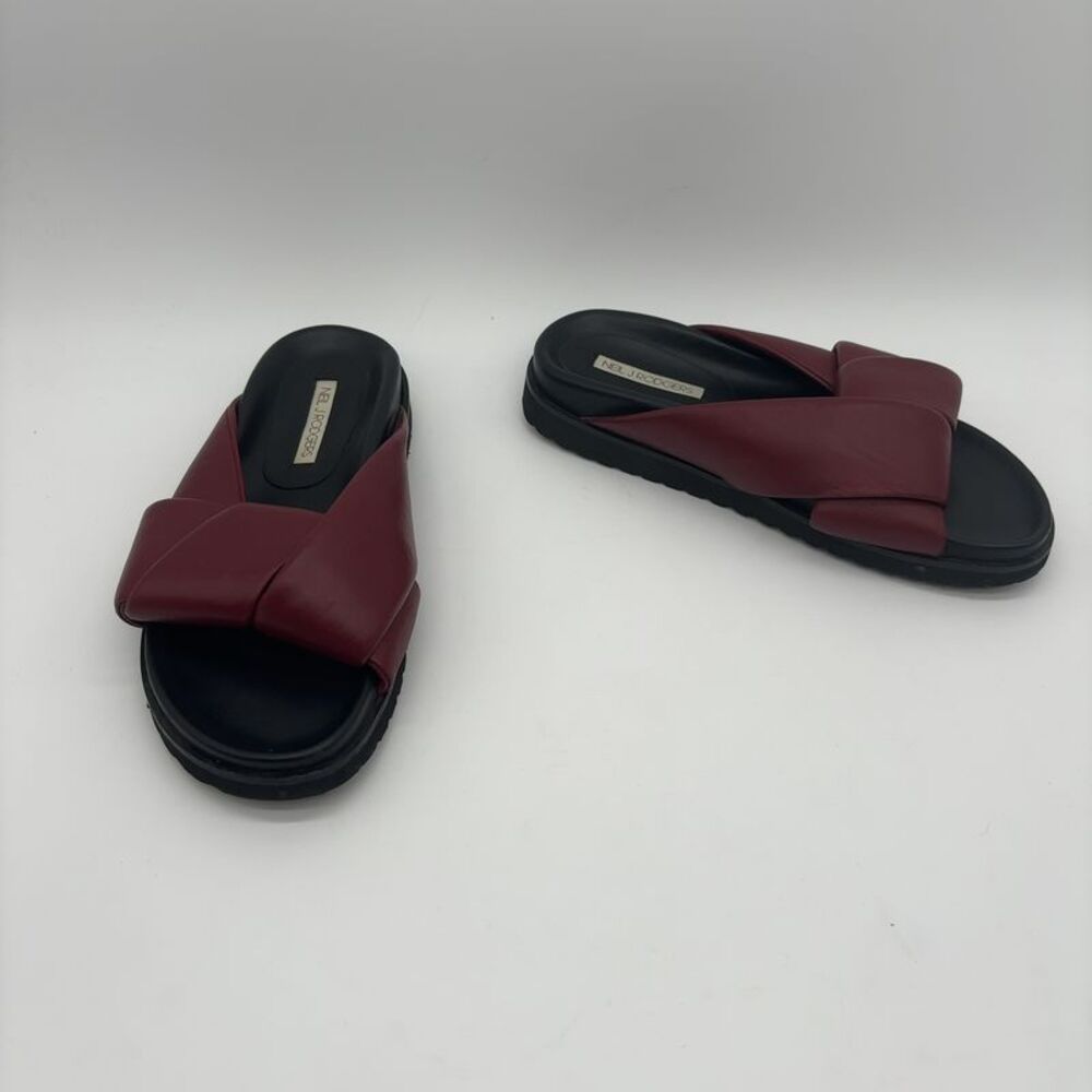 Neil J Rodgers Obi Slide Sandals in Wine Burgundy